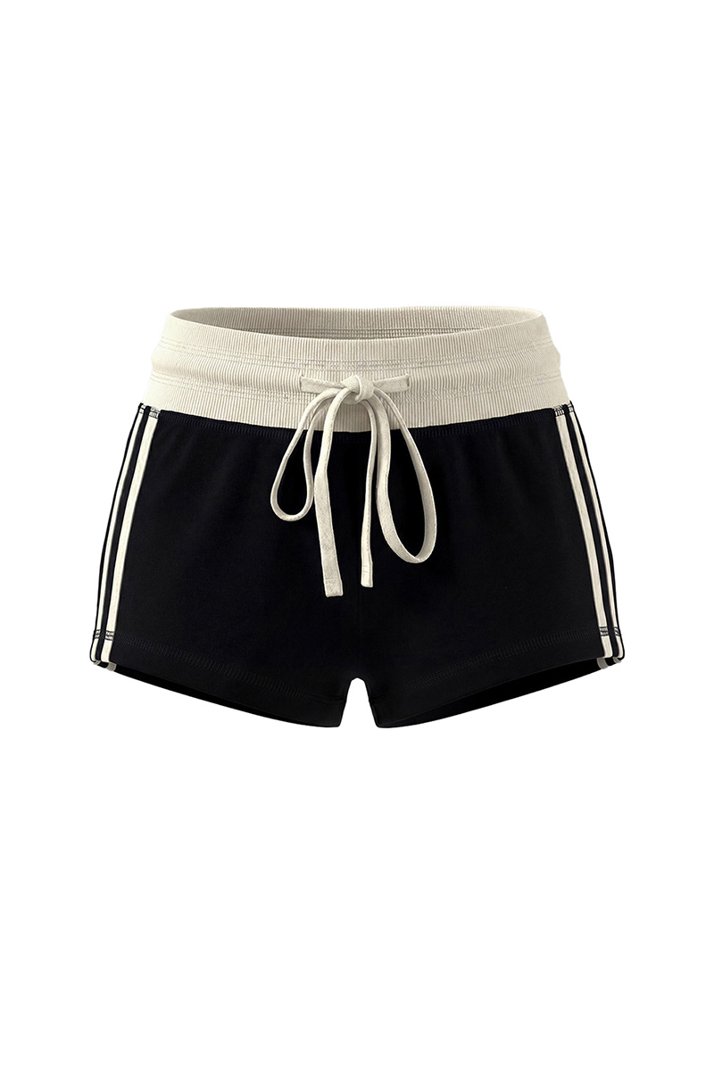 Women Summer Side Stripe Drawstring Sports Shorts