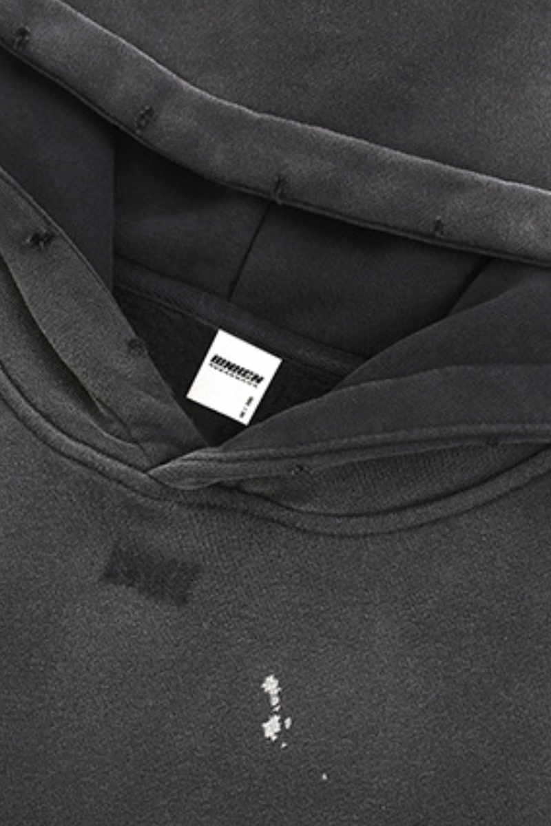 Men's Fall Splatter-Wash Distressed Pullover Hoodie