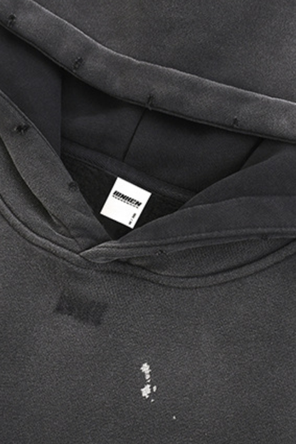 Men's Fall Splatter-Wash Distressed Pullover Hoodie