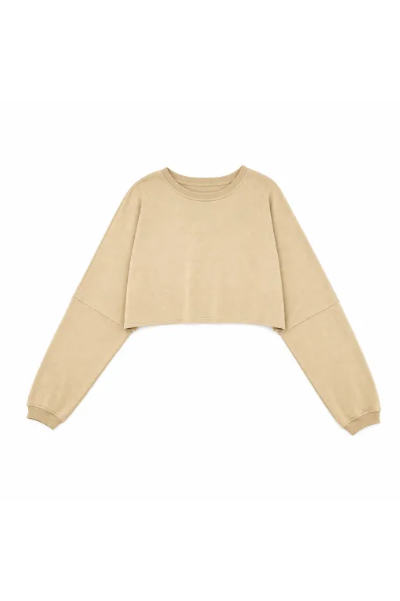 Women Spring Lightweight Cropped Drop Shoulder Workout Top