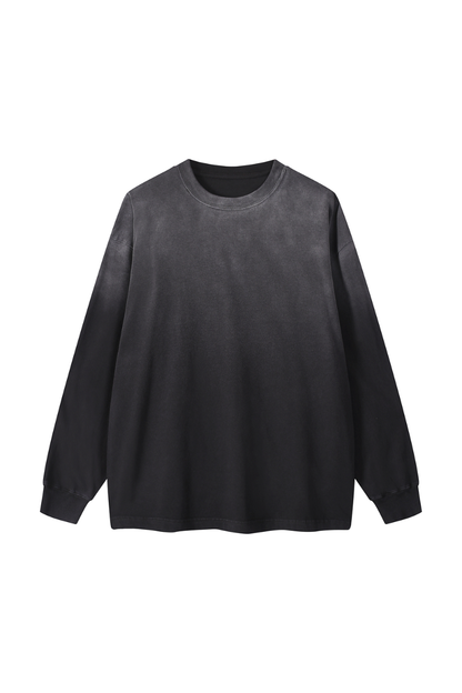 Men Fall Clothing Washed Loose Long Sleeve Cotton Top