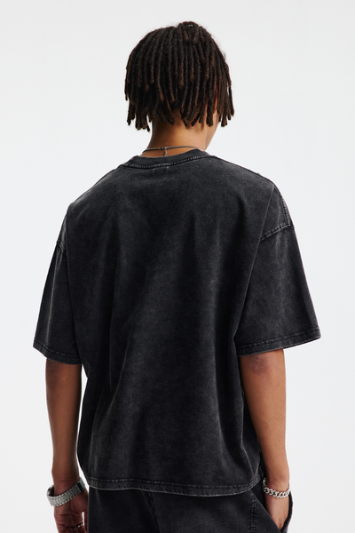 Men's Cotton Streetwear Washed Distressed T-shirt