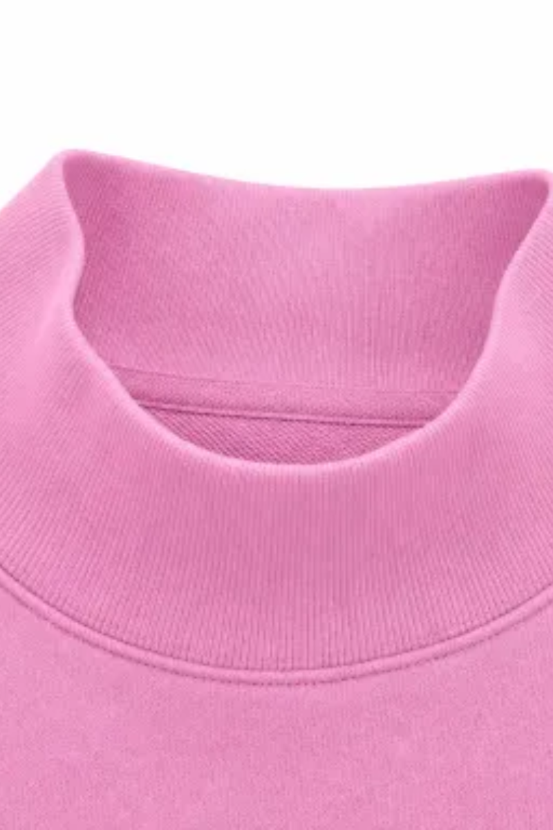 Women Fall Mock Neck Cutout Oversized Casual Sweatshirt