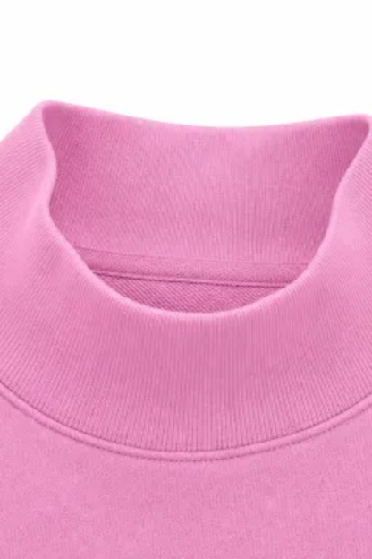 Women Fall Mock Neck Cutout Oversized Casual Sweatshirt