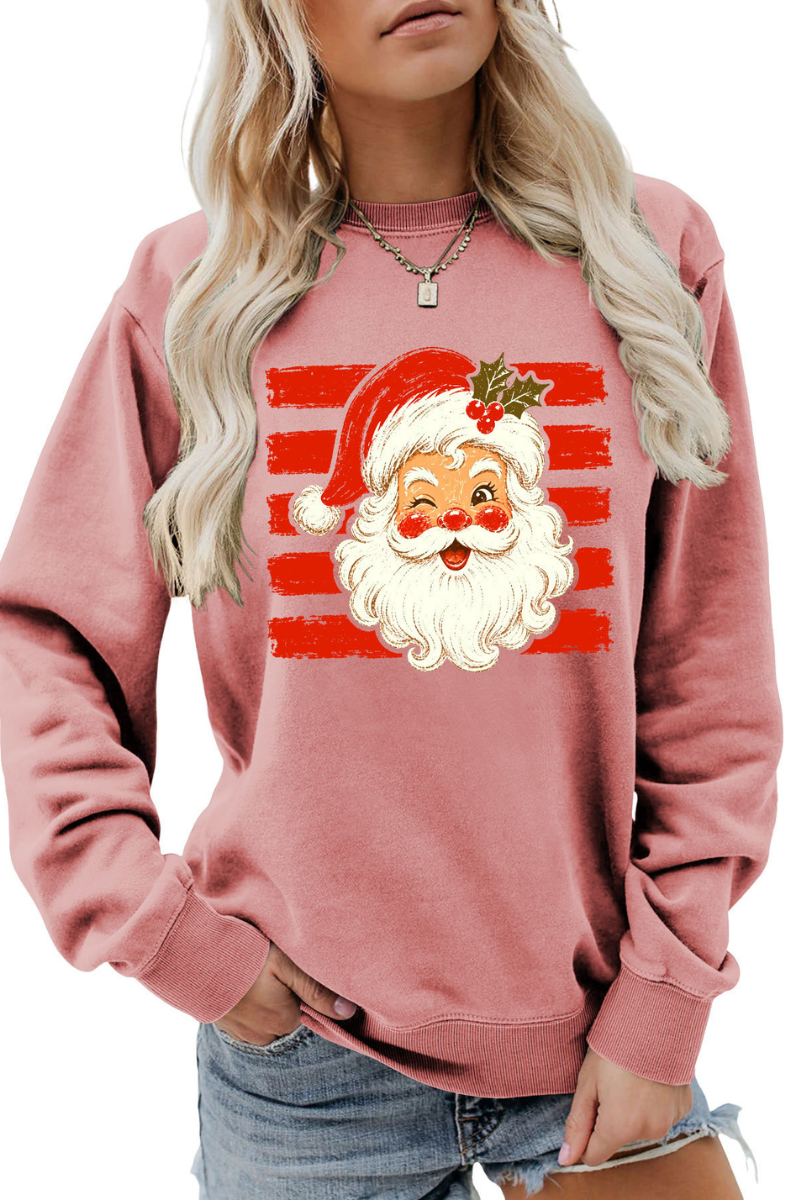 Women Fall Clothing Christmas Santa Graphic Sweatshirt