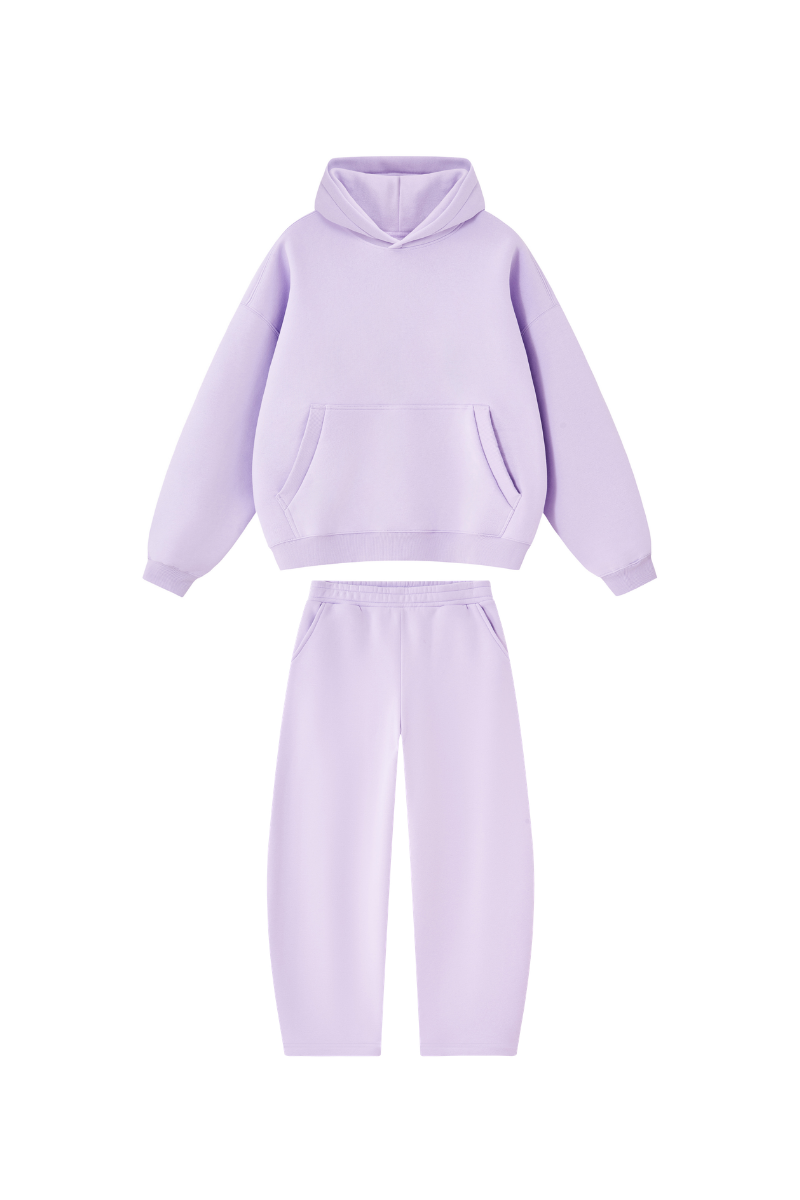 Men Fall Clothing Boxy Fleece Hoodie Wide-Leg Pants Set