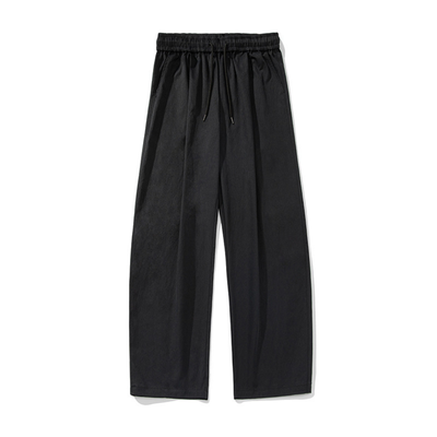 Men's Spring Pleated Loose Curved Wide Solid Pants