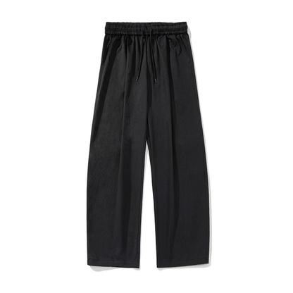 Men's Spring Pleated Loose Curved Wide Solid Pants