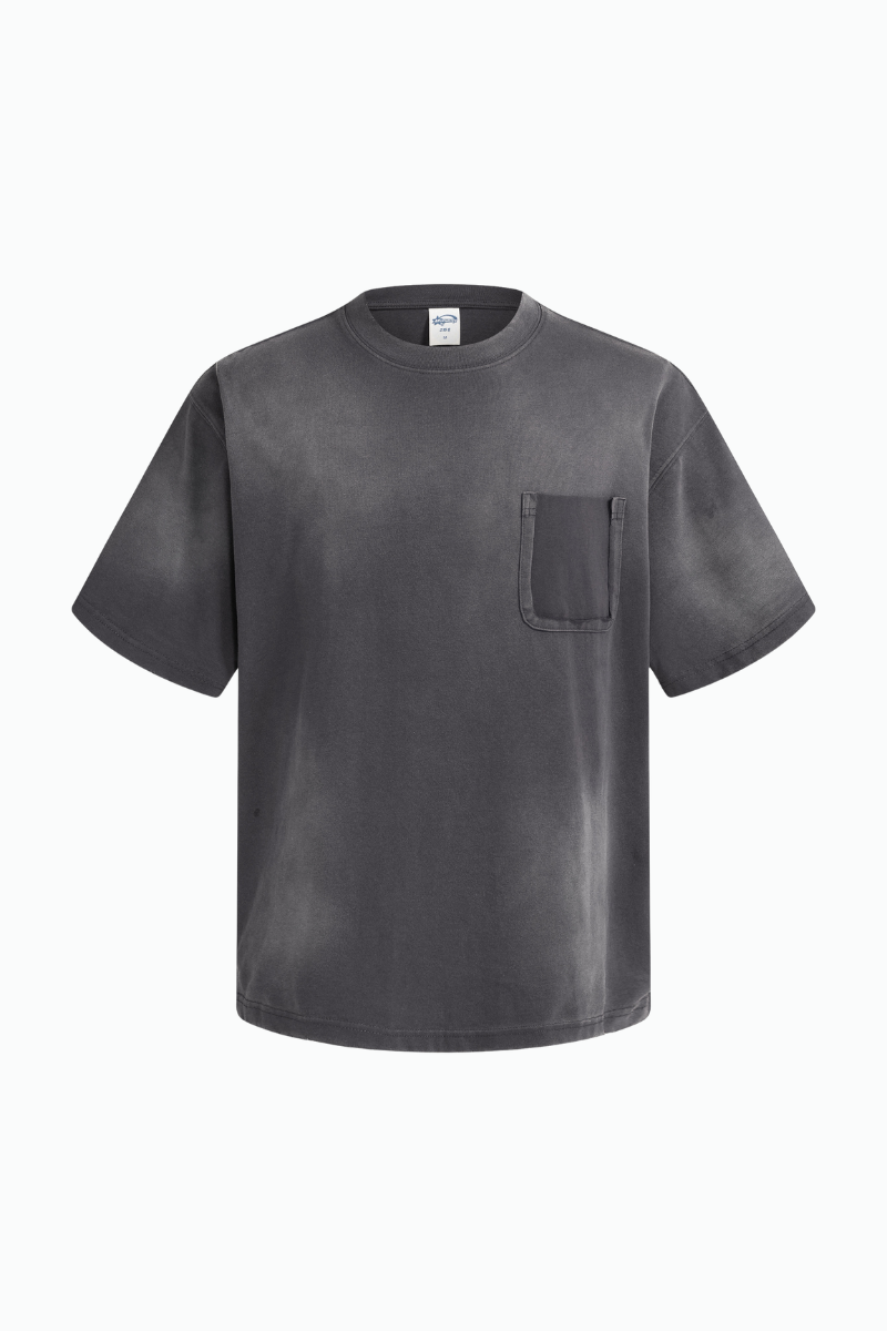 Men's Cotton Streetwear Washed Distressed T-shirt