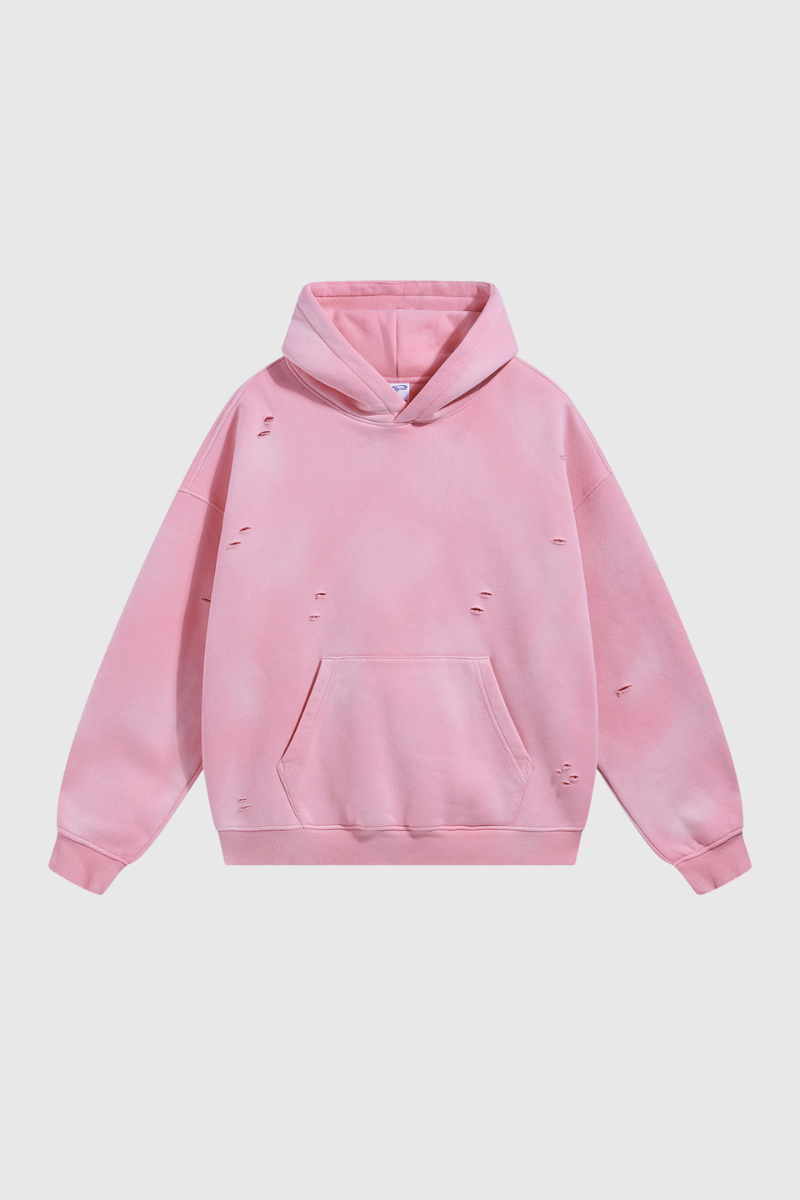 Men's Streetwear Washed 360G Heavyweight Cut Hoodie