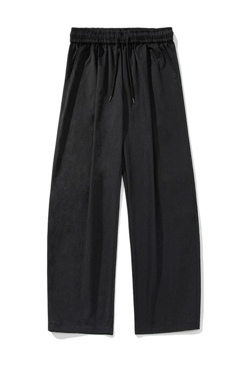 Men's Spring Pleated Japanese Street Loose Curved Wide Pants