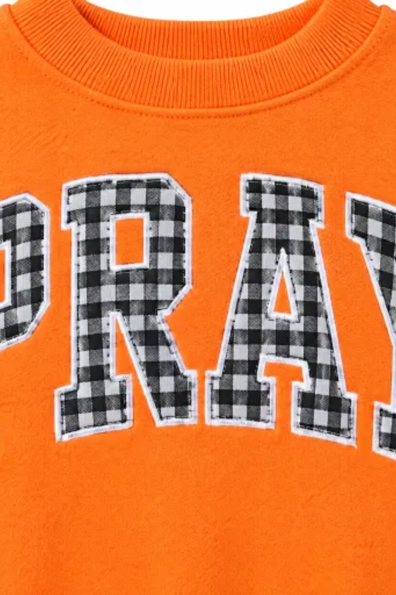 Women Fall Clothing Oversized PRAY Letter Sweatshirt