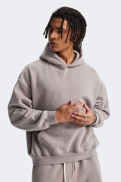 Men's Streetwear Vintage Washed Front Pocket Hooded