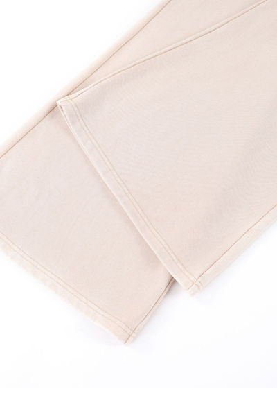 Women Fall 400G Cotton Washed Drawstring Flare Sweatpants