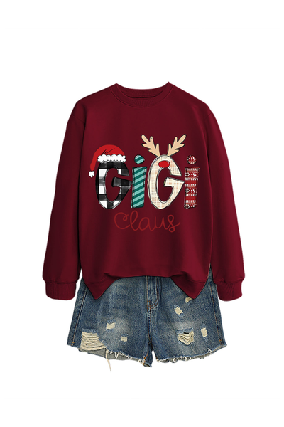 Women's Gigi Claus Loose Long Sleeve Casual Sweatshirt