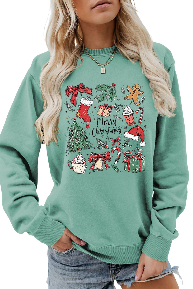 Women Winter Merry Christmas Gift Graphic Sweatshirt