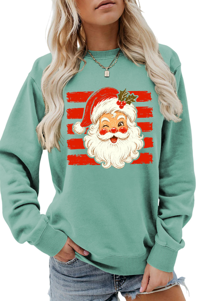 Women Fall Clothing Christmas Santa Graphic Sweatshirt