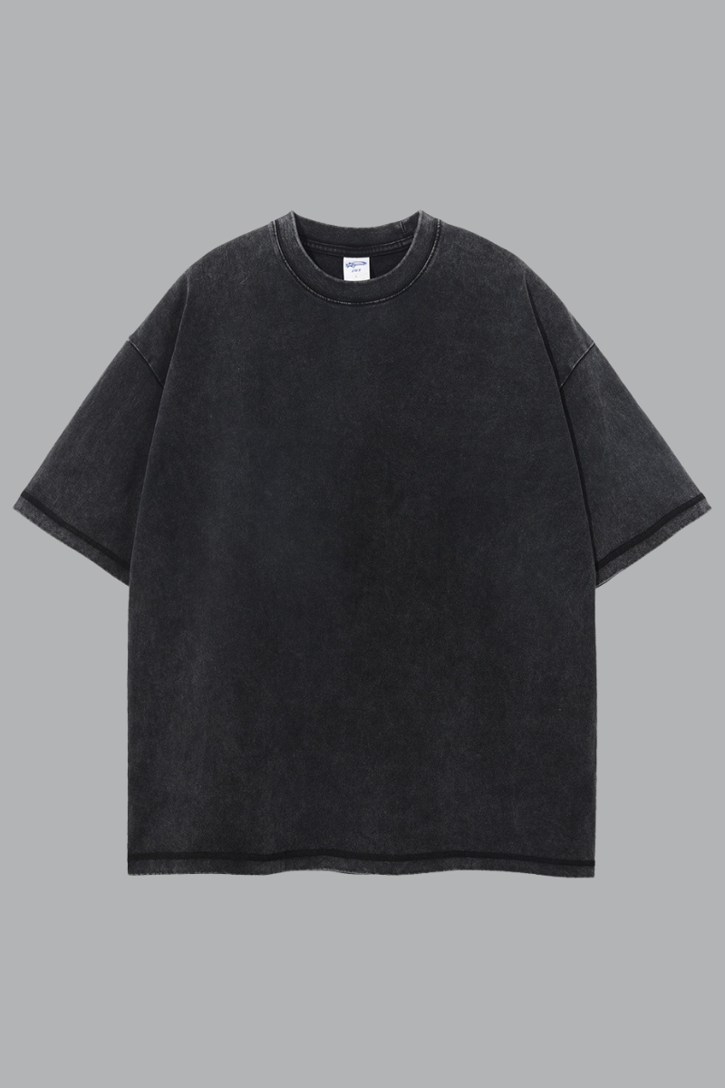 Women's Summer 275g Washed Batik Oversized Small Neck Tee