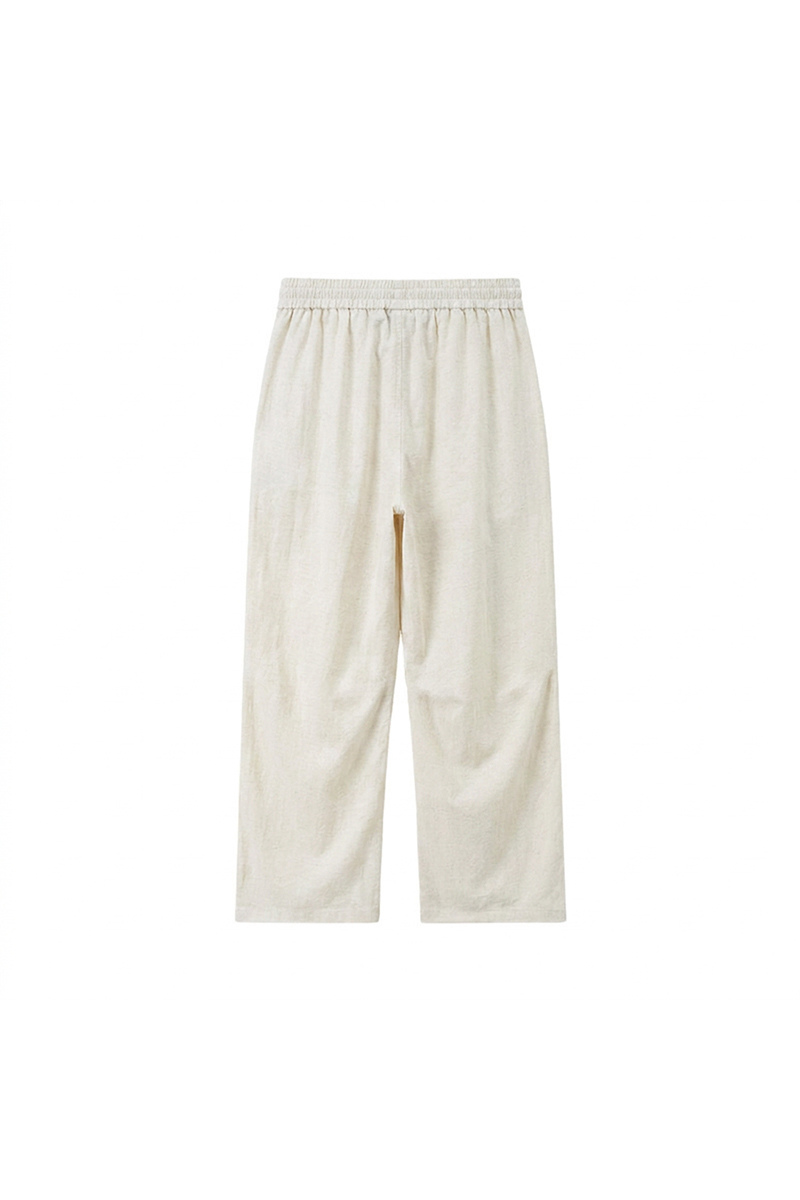 Men's Summer Lyocell-Linen Elastic-Waist Wide-Leg Pants
