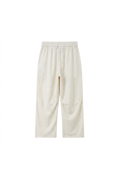 Men's Summer Lyocell-Linen Elastic-Waist Wide-Leg Pants