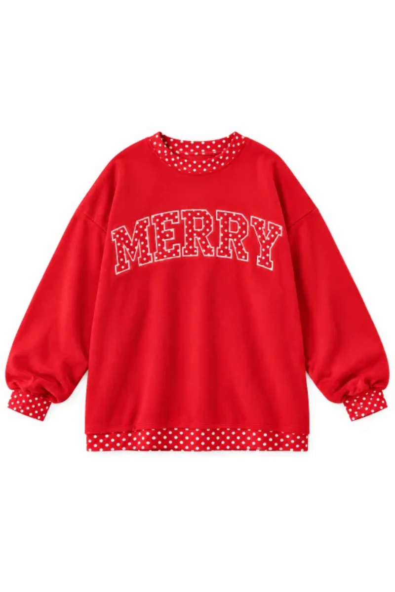 Women Fall Clothing Christmas Merry Letter Sweatshirt