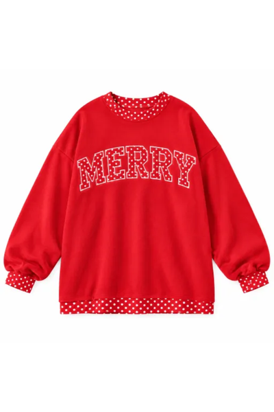 Women Fall Clothing Christmas Merry Letter Sweatshirt