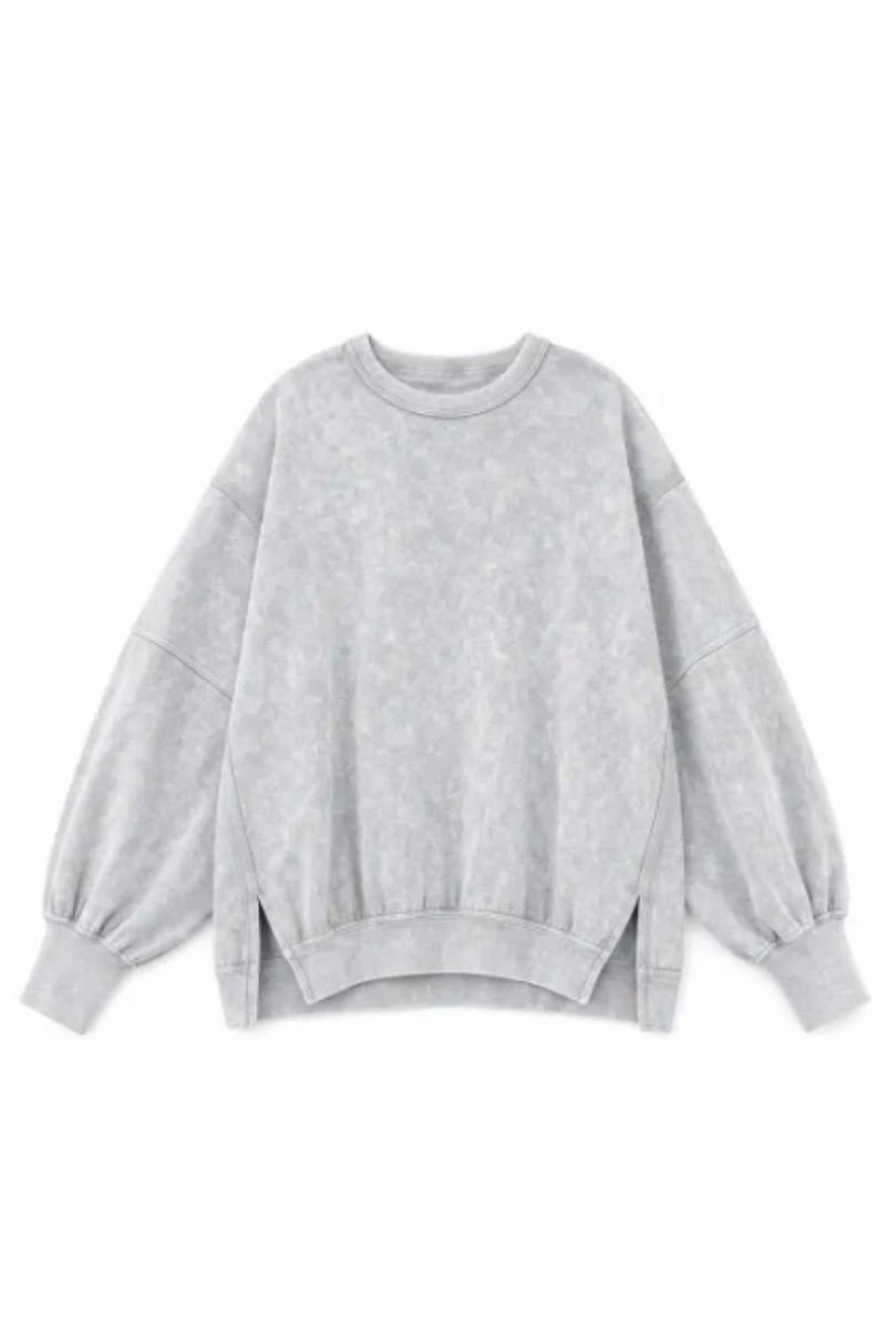 Women Fall Washed Vintage Loose Crew Neck Sweatshirt