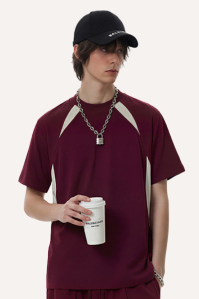 Men's Summer Outdoor Quick Dry Colorblock Cooling Tee set