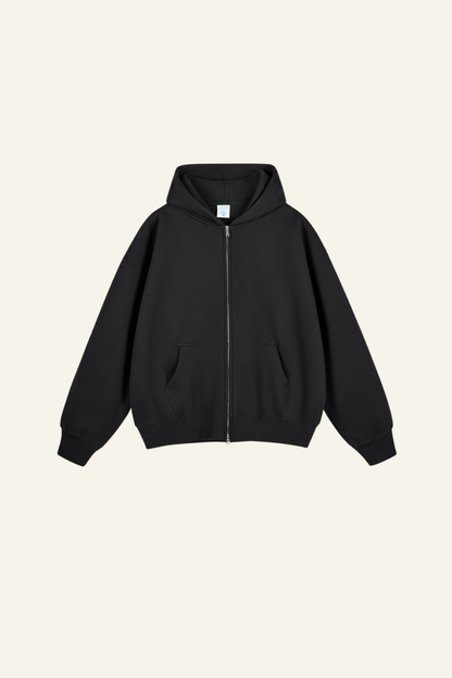 Women's Streetwear Fleece-lined  Full-Zipper Hooded Jaacket
