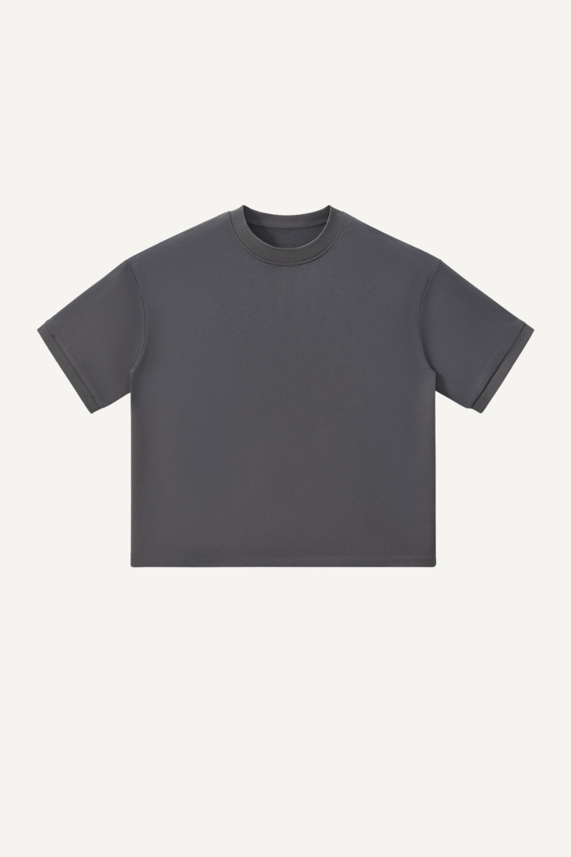 Men's 280g Cropped Oversized Crewneck Terry Cuff Vintage Tee