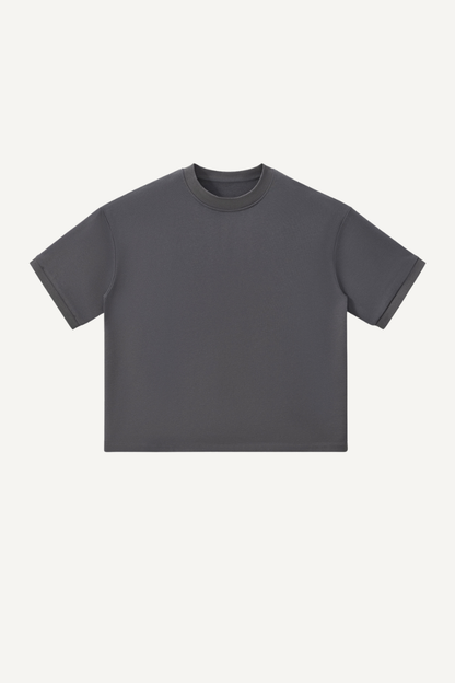 Men's 280g Cropped Oversized Crewneck Terry Cuff Vintage Tee