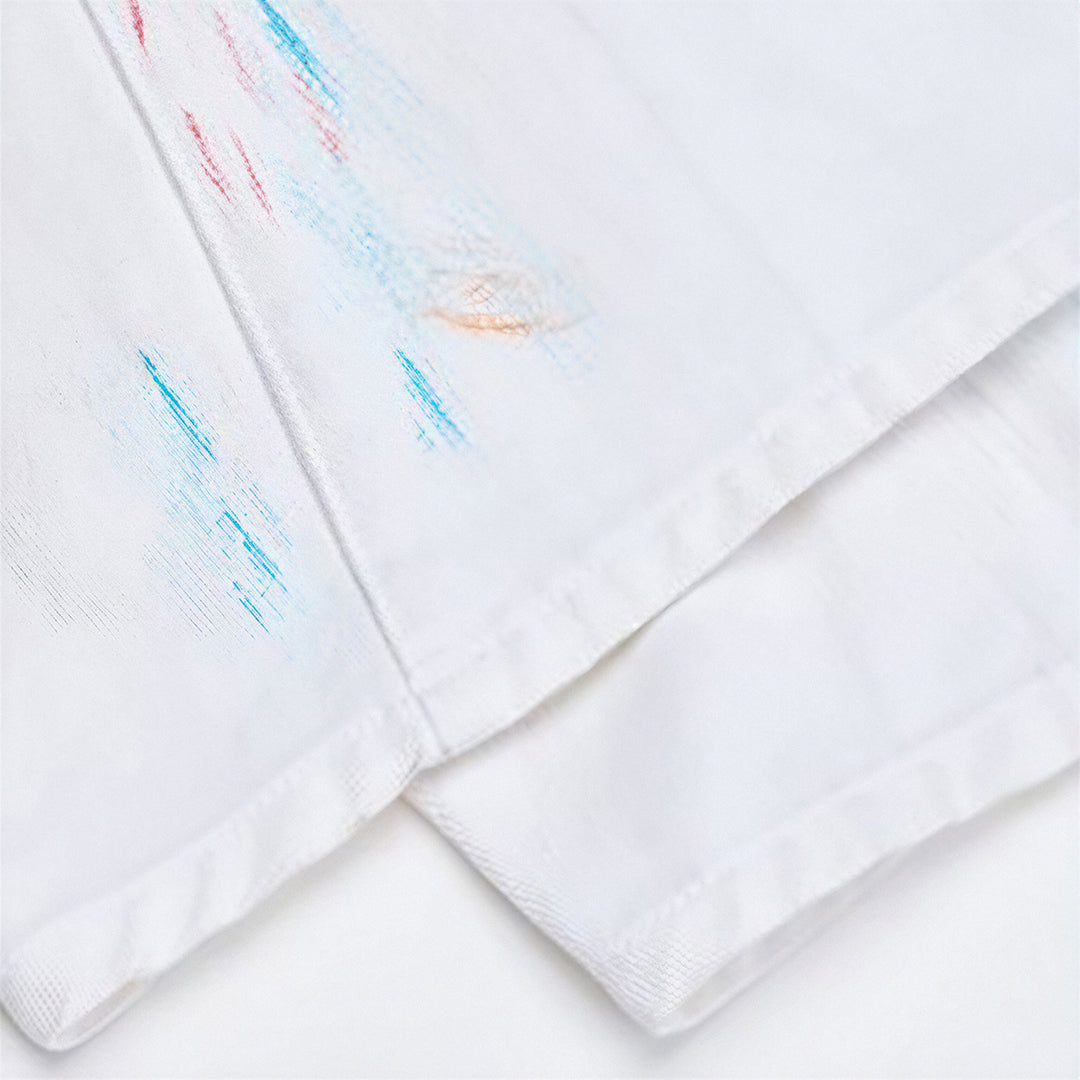 Men's Spring White Hand-Painted Splatter Denim Jeans