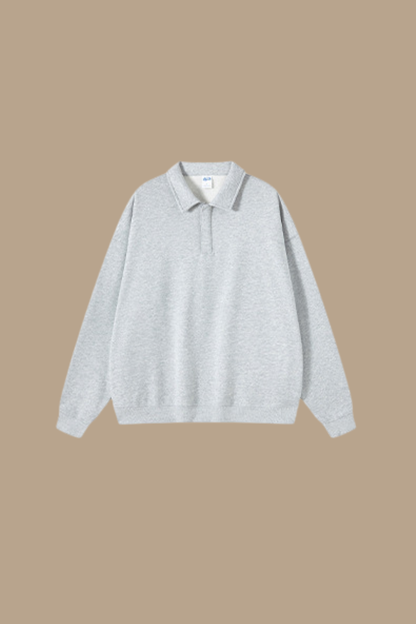 Women's Streetwear Polo Collar  Sweatshirt
