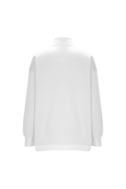 Women Fall Half Zip Snap Button Kangaroo Pocket Sweatshirt