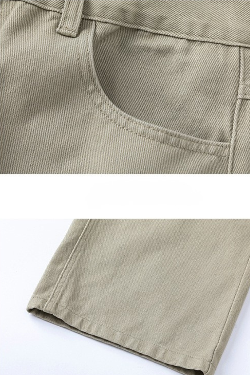 Men's Fall Twill Loose Straight Cotton Semi-Elastic Pants