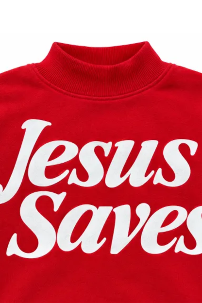 Women Fall Clothing Jesus Saves Mock Neck Sweatshirt