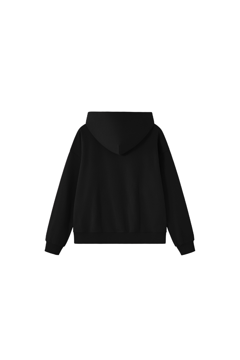 Unisex Fall Clothing Color Block Big Zip Cotton Hoodie