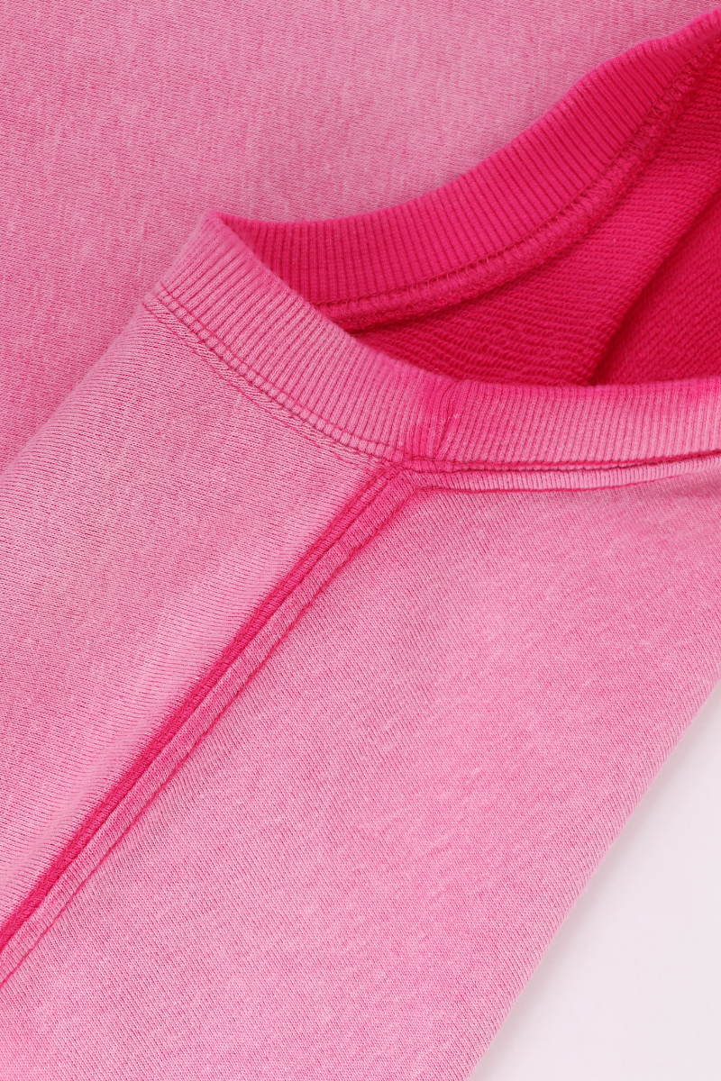 Women Fall Washed Vintage Gradient Crew Neck Sweatshirt