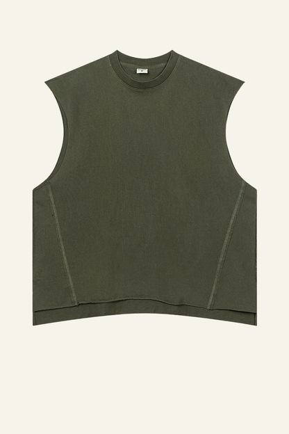 Men's Cotton 270 Heavyweight Washed Side Slit Tank Top