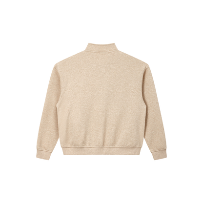 Unisex Fall Clothing Warm Heathered Half Zip Sweatshirt