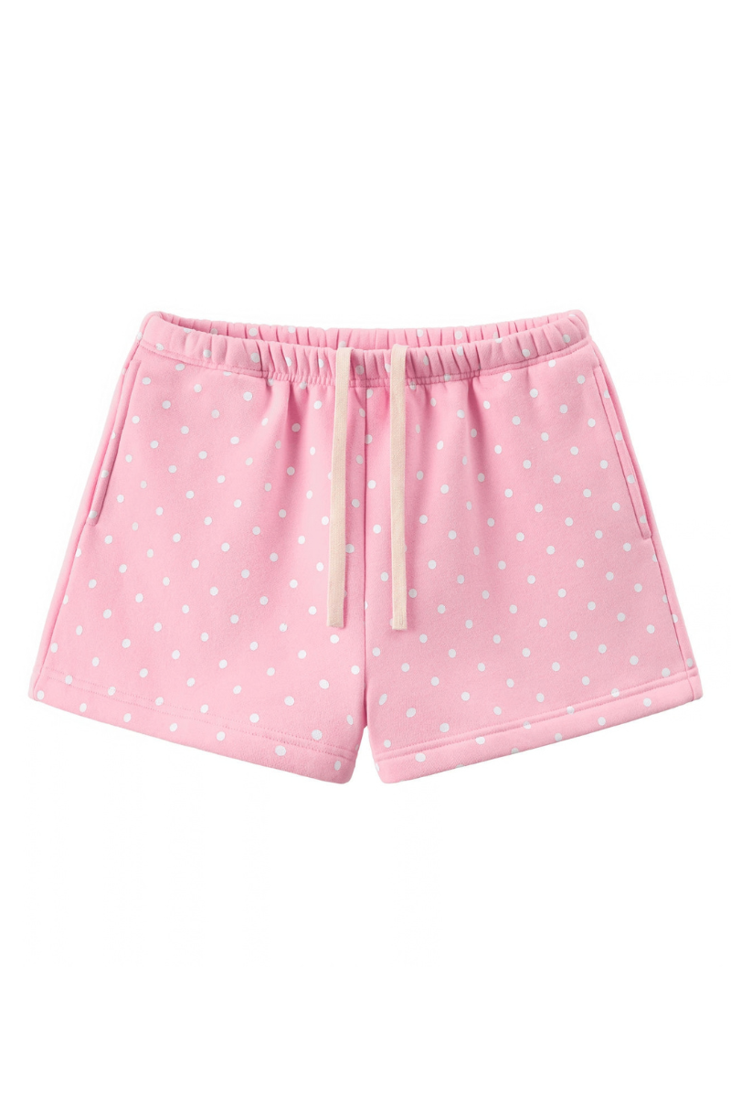 Women Summer Polka Dot Soft Drawstring Pocket Casual Shorts