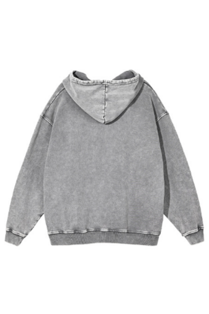 Unisex Fall 100% Cotton Wax Washed Vintage Pocket Hoodie