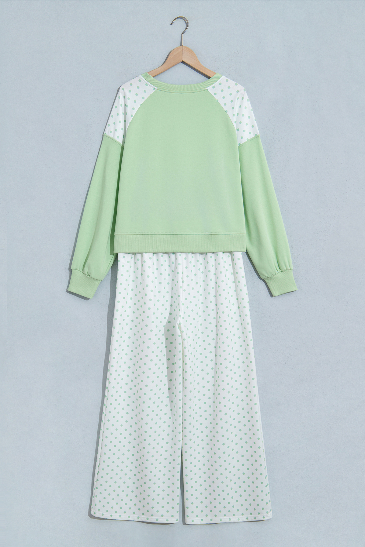 Women's Fall Polka Dot Colorblock Drawstring 2 Piece Set