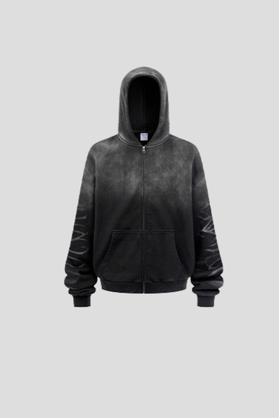Men's Cotton Streetwear Gradient Hooded Jacket