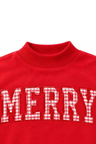 Women Fall Clothing Christmas Merry Plaid Sweatshirt