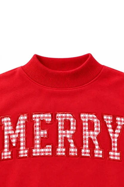 Women Fall Clothing Christmas Merry Plaid Sweatshirt