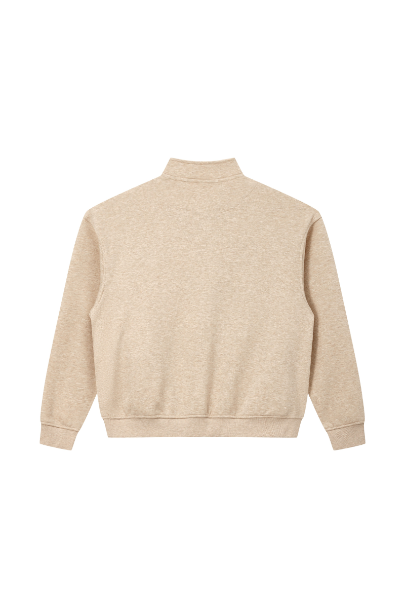 Women Fall Clothing Warm Heathered Half Zip Sweatshirt