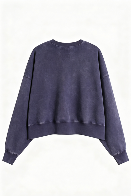 Women's Fall Dazzling-Wash Cropped Crewneck Sweatshirt