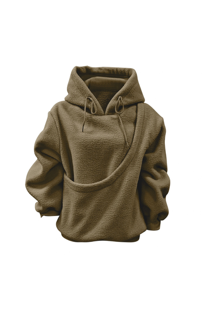 Women Fall Clothing Alpaca Fleece Pet Pocket Hoodie