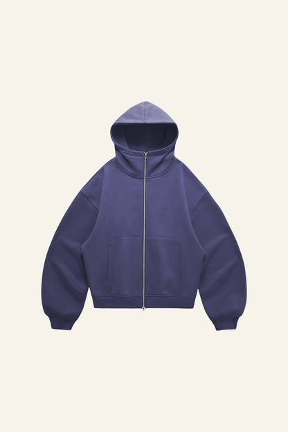 Women's   Streetwear Curved-Sleeve Boxy Hooded Jacket